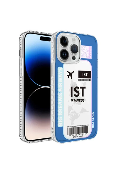 Vexor iPhone 14 Pro Uyumlu AiHTTg Kenarlı Renkli Desenli Silikon UCY Elegans Kılıf-NO4 ürün görseli 1