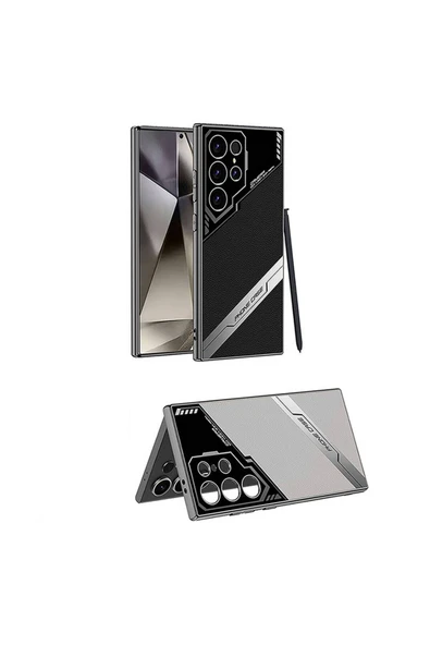 KILIFTECH Galaxy S24 Ultra Kılıf Kamera Korumalı Suni Deri Tasarım Zore Yeni Seri Procase Kapak-Siyah - 2