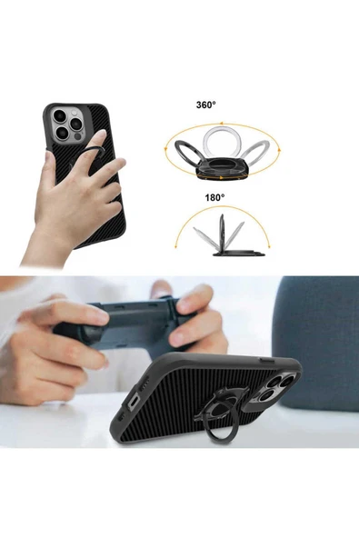 KILIFTECH iPhone 13 Pro Uyumlu Zore Timo Kılıf-Siyah - Resim 6