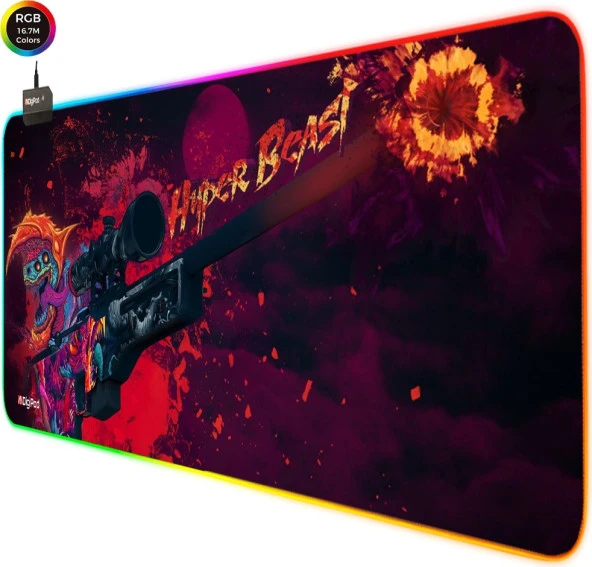 Digipod RGB Gaming Mousepad Oyuncu Mouse pad 90X40 XXL Büyük Oyuncu Mouse Pad Kaymaz Taban 4mm - 2
