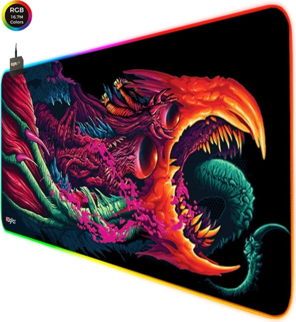 Digipod RGB Gaming Mousepad Oyuncu Mouse pad 90X40 XXL Büyük Oyuncu Mouse Pad Kaymaz Taban 4mm - 2