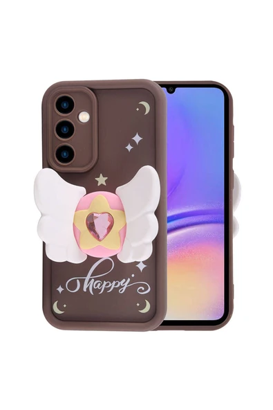 KILIFTECH Galaxy A05S Kılıf Kamera Korumalı Figür Tasarımlı Zore Kapya Kapak-Pembe Koyu - 5