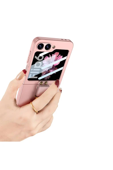 KILIFTECH Galaxy Z Flip 6 Kılıf Zore Z Harfli Yüzüklü Kıpta Kapak-Yeşil - 5