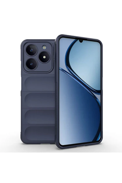 zore Realme C61 Kılıf Esnek TPU Oyuklu Arka Yüzey Tasarımlı SYS Etnik Silikon Kapak - Lacivert - 1