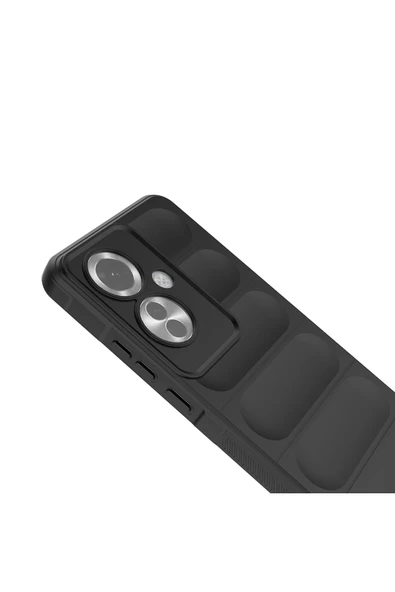 KILIFTECH Reno 11F 5G Kılıf Esnek TPU Oyuklu Arka Yüzey Tasarımlı KTH Etnik Silikon Kapak - Siyah - Resim 6