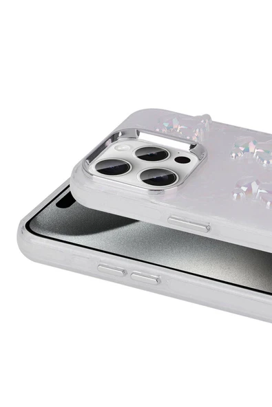 KILIFTECH iPhone 15 Pro Max Uyumlu Kabartma Figürlü Parlak Zore Eralli Silikon Kılıf-Kelebek - Resim 4