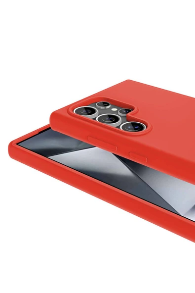 KILIFTECH Galaxy S24 Ultra Kılıf Magsafe Şarj Özellikli Sıvı Teknolojili Silinebilir Sert Zore Kivi Kapak-Kırm - Resim 2