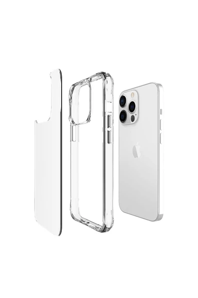 KILIFTECH iPhone 13 Pro Uyumlu Zore Şeffaf Ultra İnce AiHTTg Tasarımlı Okka Kılıf-Renksiz - Resim 2