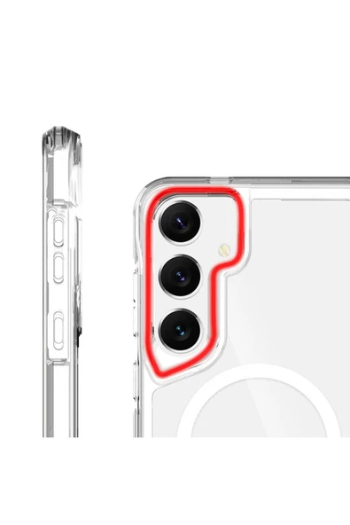 KILIFTECH Galaxy S24 Plus Kılıf Zore Magsafe Şarj Özellikli T-Max Magsafe Kapak-Renksiz - Resim 3
