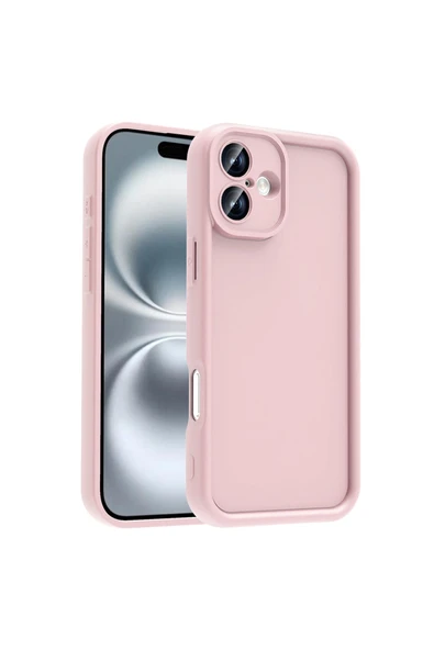 zore iPhone 16 Plus Kılıf Kamera Korumalı SYS Ananas Kapak - Pembe - Resim 2