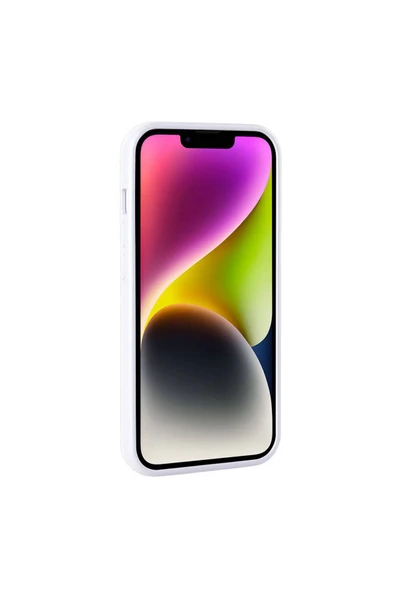 KILIFTECH iPhone 14 Uyumlu Parlak Taşlı Tasarım Pırlanta Zore Kılıf-Beyaz - Resim 4