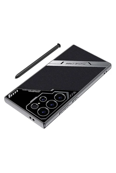 KILIFTECH Galaxy S24 Ultra Kılıf Kamera Korumalı Suni Deri Tasarım Zore Yeni Seri Procase Kapak-Titanyum-Gri - 3