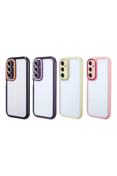 KILIFTECH Galaxy A15 Kılıf Kamera Korumalı Renkli Kenar ve Çerçeve Tasarımlı Zore Vitamin Kapak-Siyah - 2