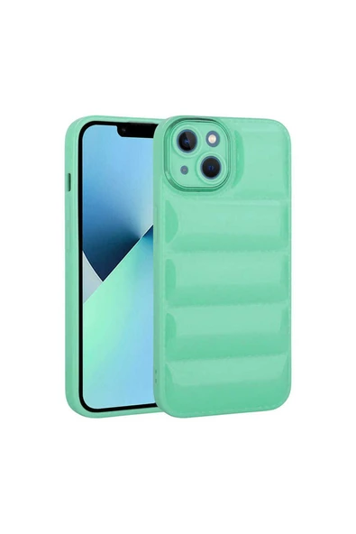 KILIFTECH iPhone 14 Uyumlu Kamera Korumalı Parlak AiHTTg'li Zore Galya Kılıf-Su Yeşil ürün görseli