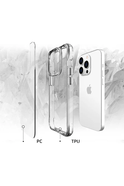 KILIFTECH iPhone 13 Pro Uyumlu Zore Şeffaf Ultra İnce AiHTTg Tasarımlı Okka Kılıf-Renksiz - Resim 6
