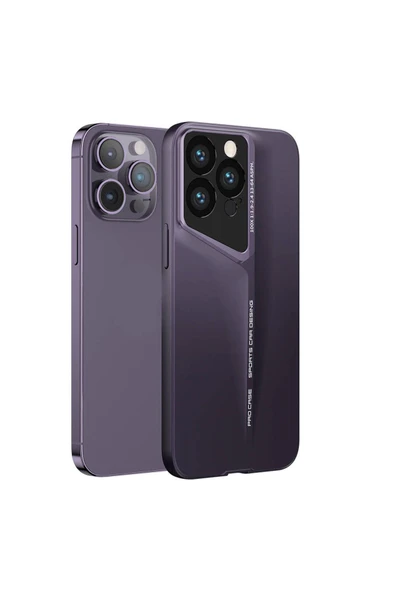 KILIFTECH Apple iPhone 14 Pro Kılıf Ultra İnce Kamera Korumalı Sert Rubber Zore Procase Kapak-Derin Mor - 1