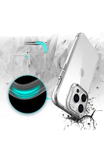 KILIFTECH iPhone 13 Pro Uyumlu Zore Şeffaf Ultra İnce AiHTTg Tasarımlı Okka Kılıf-Renksiz - Resim 4