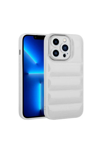 KILIFTECH iPhone 13 Pro Uyumlu Kamera Korumalı Parlak AiHTTg'li Zore Galya Kılıf-Beyaz ürün görseli