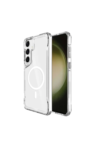 KILIFTECH Galaxy S24 Plus Kılıf Zore Magsafe Şarj Özellikli T-Max Magsafe Kapak-Renksiz - Resim 2