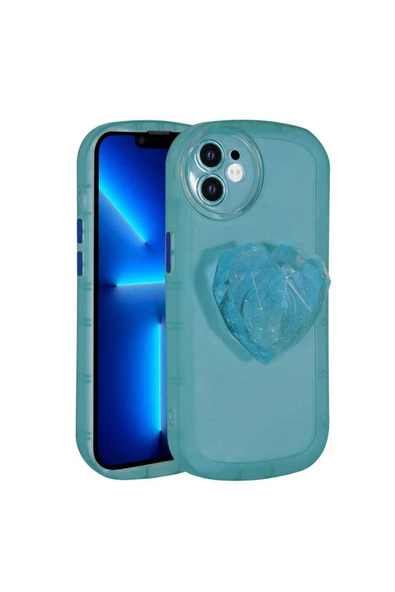 KILIFTECH iPhone 11 Uyumlu Kamera Korumalı Pop Soketli Renkli Zore Ofro Kılıf-Mavi ürün görseli 1