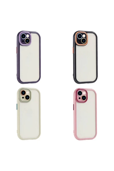 KILIFTECH iPhone 14 Kılıf Kamera Korumalı Renkli Kenar ve Çerçeve Tasarımlı Zore Vitamin Kapak-Yeşil - 3