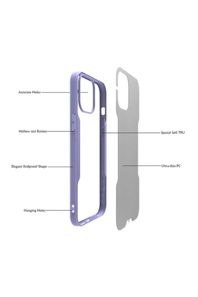 KILIFTECH iPhone 12 Pro Uyumlu Zore Parfe Kılıf-Mavi - Resim 3