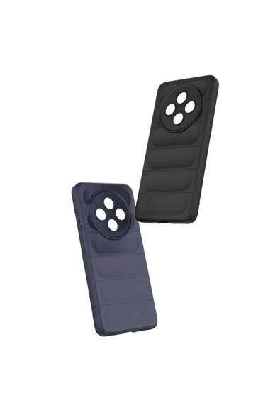 Farma Teknoloji Reno 11FS Kılıf Esnek TPU Oyuklu Arka Yüzey Tasarımlı FRM Etnik Silikon Kapak - Siyah - Resim 6