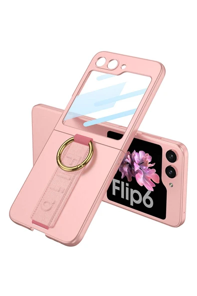 KILIFTECH Galaxy Z Flip 6 Kılıf Kamera Korumalı Yüzüklü Zore Flip Ring Kıpta Kapak-Mor - 4