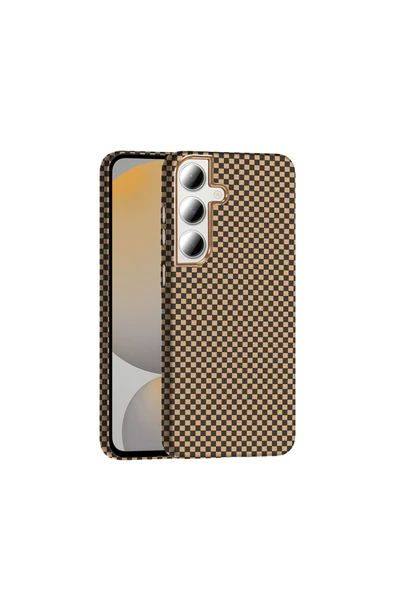 zore Galaxy S24 FE Kılıf M-safe Şarj Özellikli Karbon Fiber Görünümlü TDOM Gros Kapak - Gri-Siyah - Resim 3