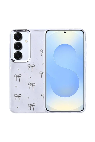 KILIFTECH Galaxy S24 Plus Uyumlu  Kılıf Tasarımlı Simli Şeffaf KTH Kutup Kapak - Fiyonk ürün görseli