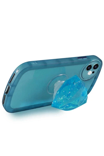 KILIFTECH iPhone 11 Uyumlu Kamera Korumalı Pop Soketli Renkli Zore Ofro Kılıf-Beyaz - Resim 3