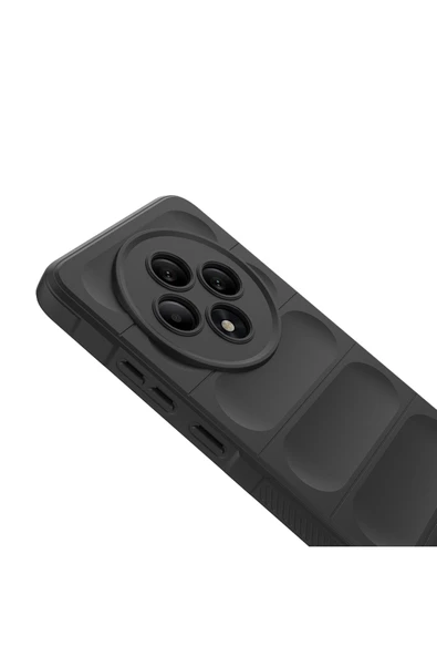 Farma Teknoloji Reno 11FS Kılıf Esnek TPU Oyuklu Arka Yüzey Tasarımlı FRM Etnik Silikon Kapak - Siyah - Resim 3