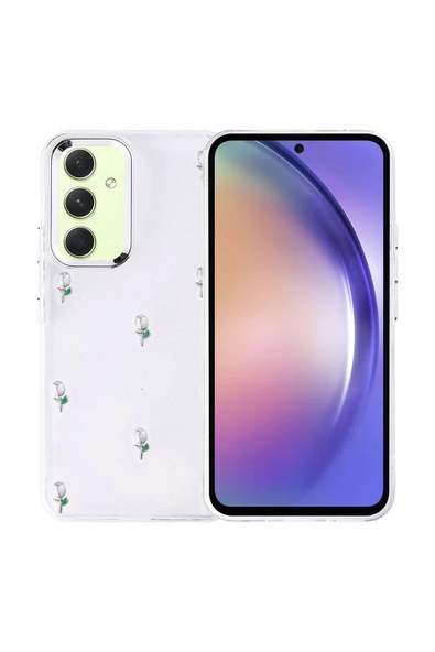 KILIFTECH Galaxy A54 Kılıf Airbag Tasarımlı Simli Şeffaf KTH Kutup Kapak - Yıldız - Resim 2