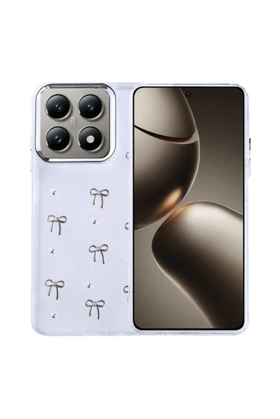 NÜANSTEK Xiaomi 14T Kılıf Airbag Tasarımlı Simli Şeffaf ARDX Kutup Kapak - Lale ürün görseli