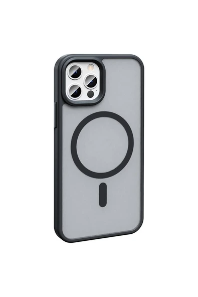 KILIFTECH iPhone 13 Pro Kılıf Magsafe Şarj Özellikli Mat Arka Yüzey Zore Sio Kapak-Siyah - Resim 2