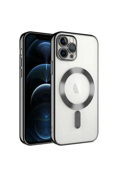 KILIFTECH iPhone 13 Pro Uyumlu Kamera Korumalı Magsafe Wireless Şarj Özellikli Zore Demre Kılıf-Siyah ürün görseli