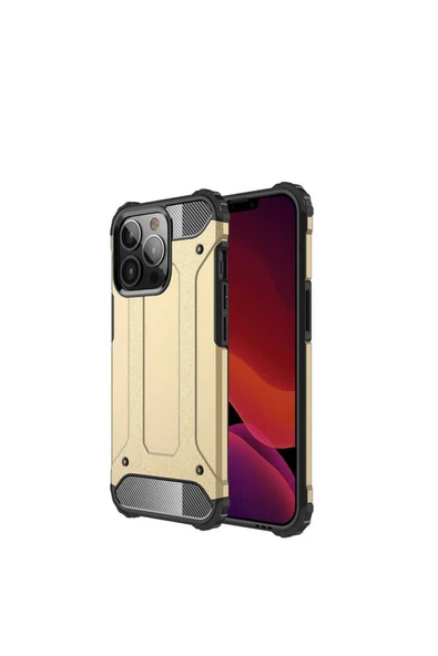 KILIFTECH iPhone 13 Pro Uyumlu Zore Crash Silikon Kılıf-Gold