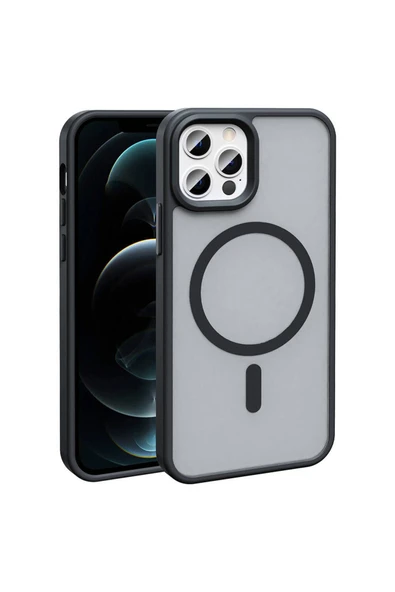 KILIFTECH iPhone 13 Pro Kılıf Magsafe Şarj Özellikli Mat Arka Yüzey Zore Sio Kapak-Siyah ürün görseli
