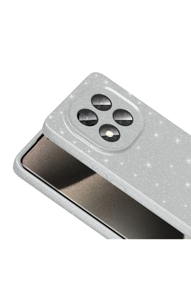 KILIFTECH Redmi Note 14 Pro Plus Kılıf Kamera Korumalı Simli Lüks KTH Koton Kapak - Açık Pembe - Resim 8