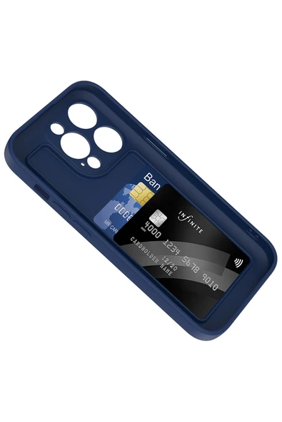 KILIFTECH iPhone 14 Pro Kılıf Kamera Korumalı Kartlık Hazneli KTH Vitra Kapak - Pembe - Resim 3