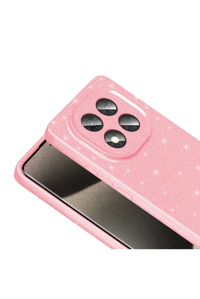 KILIFTECH Redmi Note 14 Pro Plus Kılıf Kamera Korumalı Simli Lüks KTH Koton Kapak - Lila - Resim 6