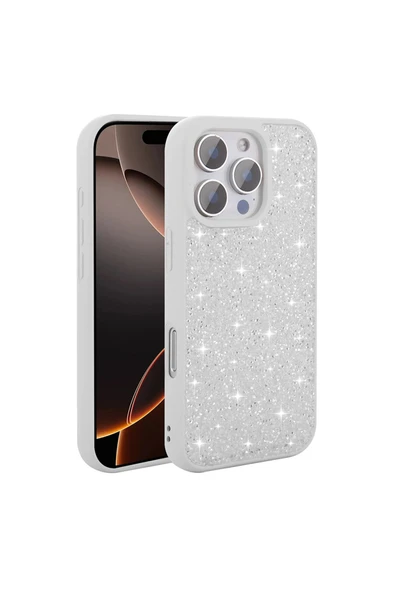 mobrika iPhone 16 Pro Max Kılıf Parlak Taşlı Tasarım MBRK Pırlanta Kapak - Pembe - Resim 3