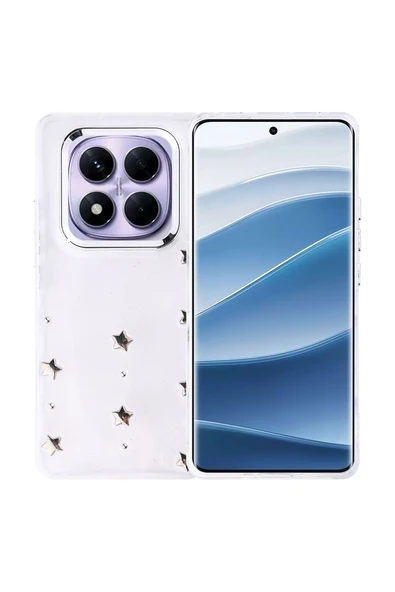 KILIFTECH Redmi Note 14 Pro Plus Kılıf Airbag Tasarımlı Simli Şeffaf KTH Kutup Kapak - Lale ürün görseli 1