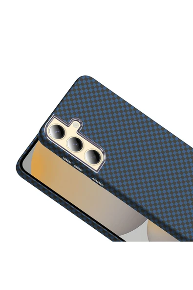 zore Galaxy S24 Kılıf M-safe Şarj Özellikli Karbon Fiber Görünümlü UCY Gros Kapak - Siyah - Resim 6