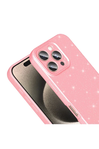 KILIFTECH iPhone 16 Pro Max Kılıf Kamera Korumalı Simli Lüks KTH Koton Kapak - Gümüş - Resim 4