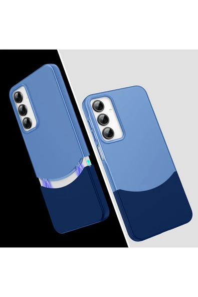 zore Galaxy A15 Kılıf Mıknatıslı TDOM Duble Kapak - Lacivert - 1