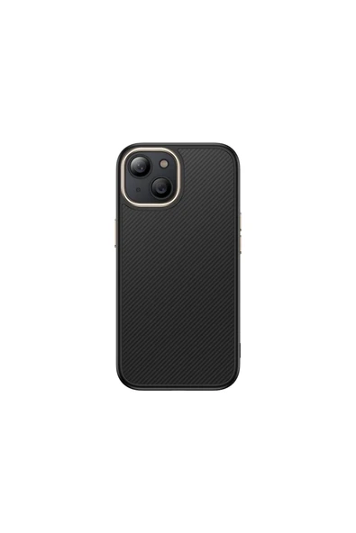 KILIFTECH iPhone 15 Plus Kılıf M-safe Şarj Özellikli Karbon Fiber Görünümlü KTH Antina Kapak - Siyah