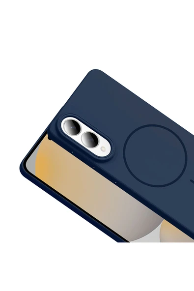 KILIFTECH Galaxy S25 Edge Kılıf M-safe Şarj Özellikli KTH Ruby Sert Kapak - Lacivert - Resim 8