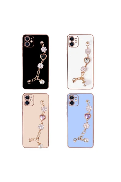 wenixs aksesuar iPhone 12 Uyumlu El Tutamaçlı Kamera Korumalı CSK Zore Taka Silikon Kılıf-Mor - Resim 2