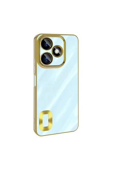 zore Xiaomi Redmi 13 4G Kılıf Kamera Korumalı Logo Gösteren Zore Omega Kapak-Gold - 3